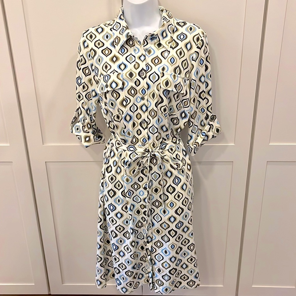 J McLaughlin Knit Shirt Style Dress M